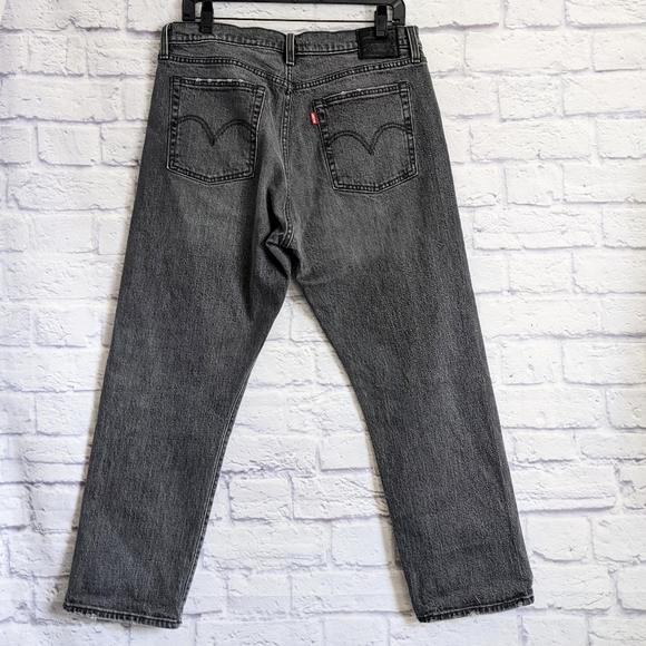 Levi's Wedgie High Rise Jeans 31 x 26 Grey Wash Straight Leg Denim - Picture 5 of 9